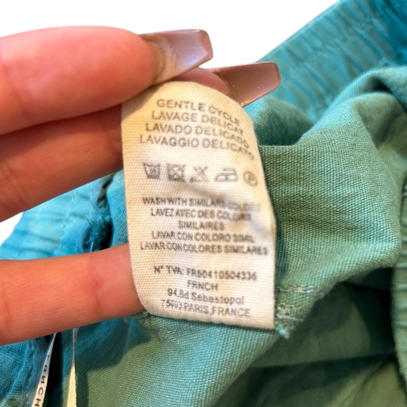Anthropologie FRNCH Kellyn Woven Wide Leg Pant Turquoise Size Large - Picture 11 of 12